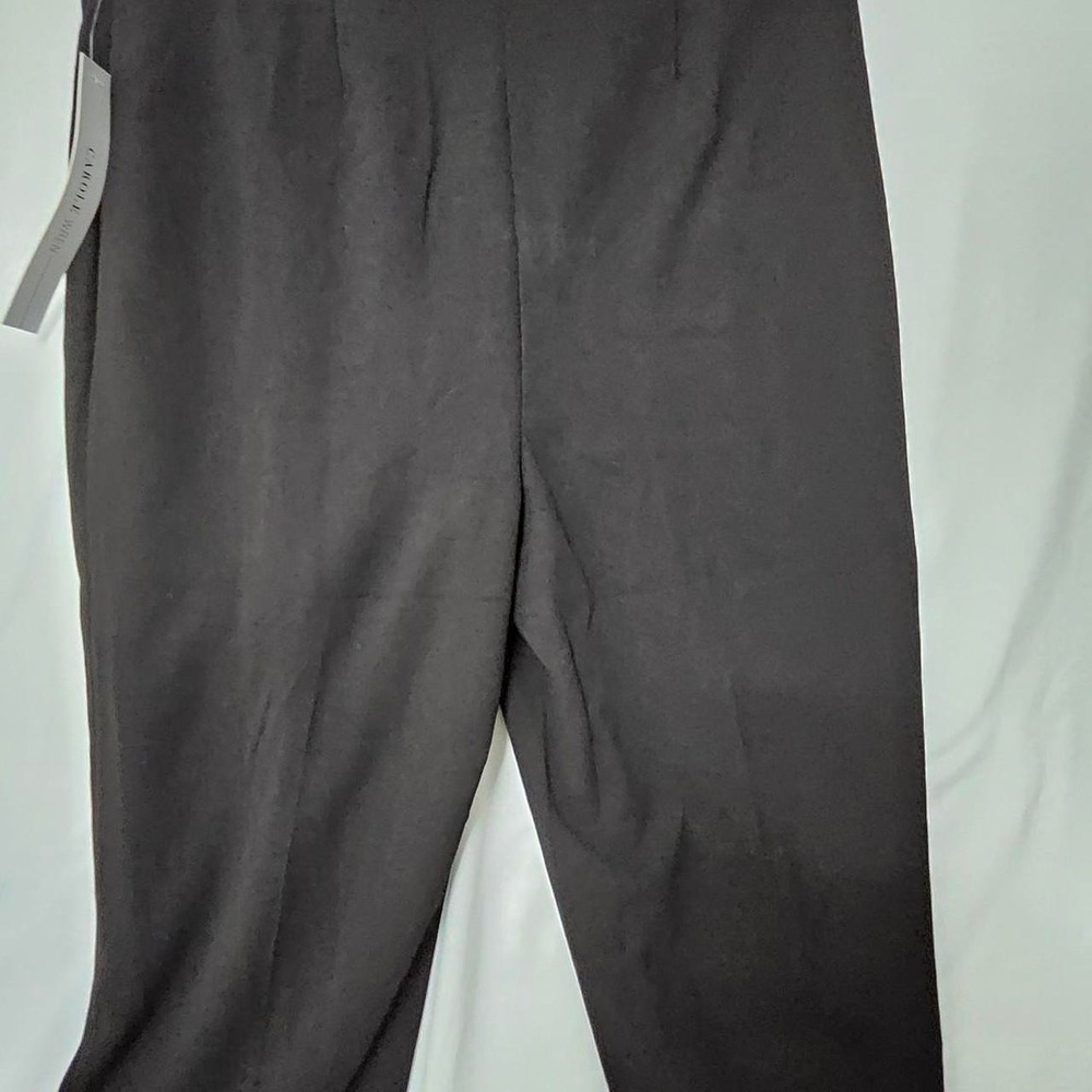Carole Wren Women's Black Pleated Front Belted Solid Dress Pants Size 10S